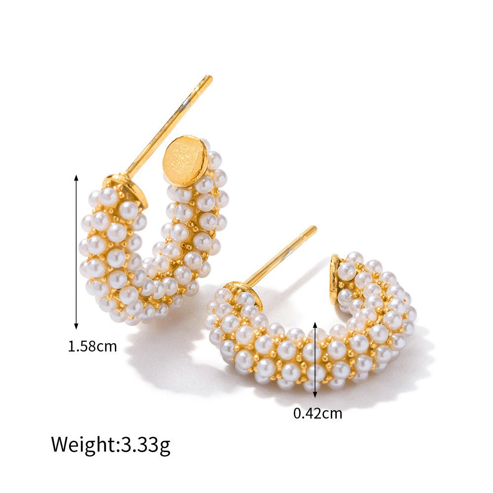 Rosebud 4 Pearl Earrings