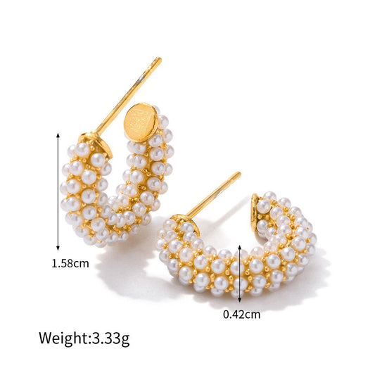 Rosebud 4 Pearl Earrings