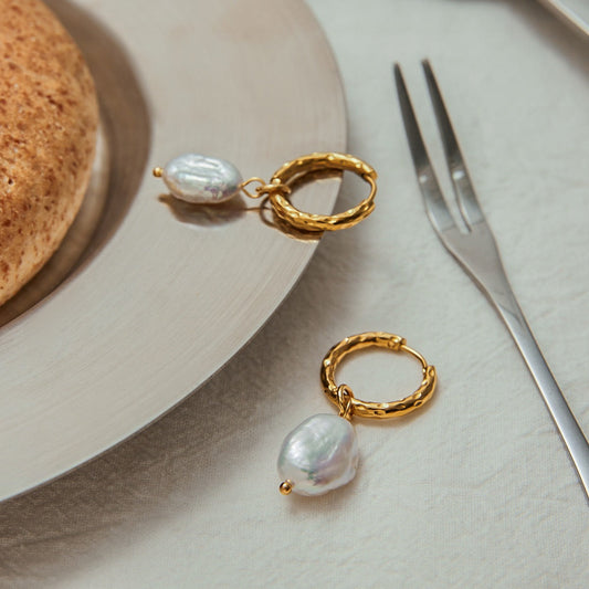 Boomerang Pearl Earrings