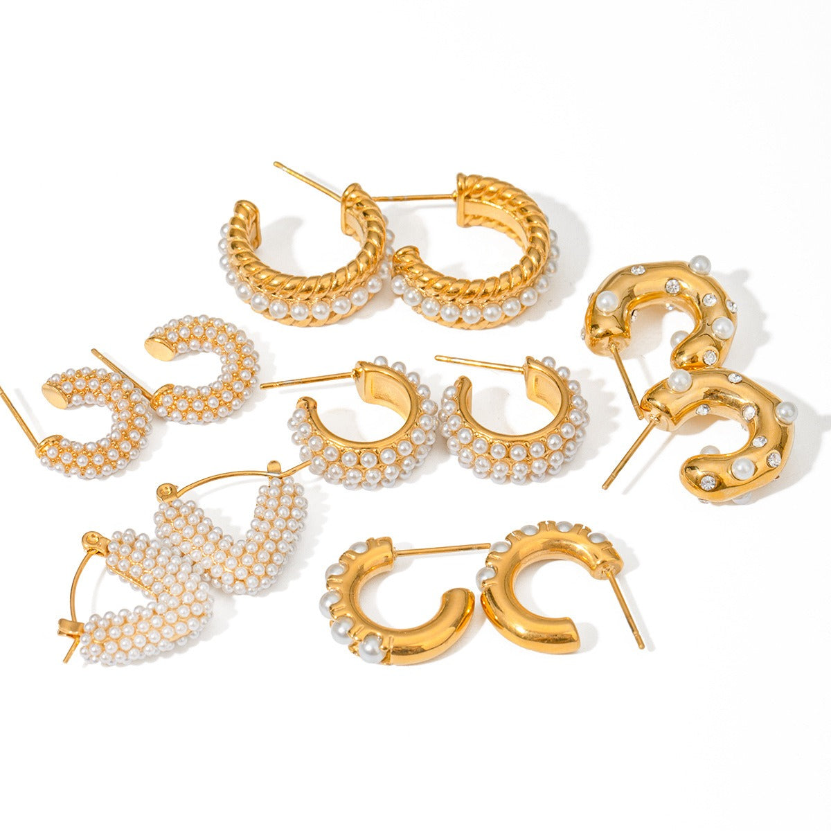 Rosebud 4 Pearl Earrings
