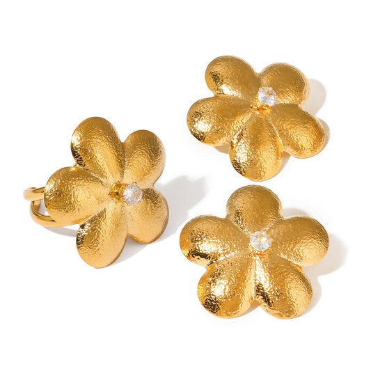Smiths Beach (WA) Floral Earrings + Ring Set