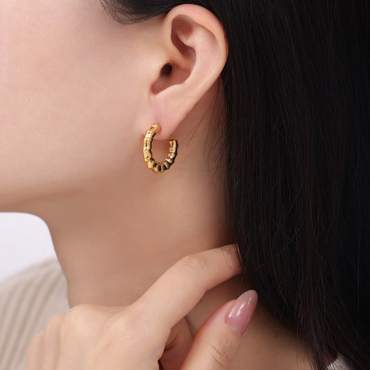 Semaphore 4 C‑Shaped Earrings