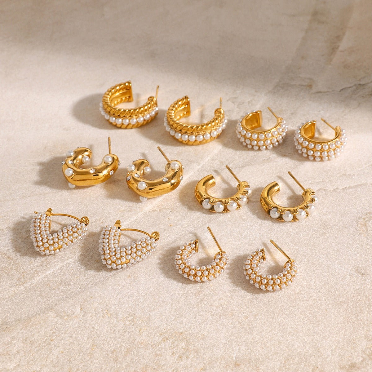 Rosebud 4 Pearl Earrings