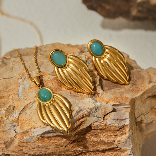 Seven Mile (Lennox) Geometric Earrings + Necklace Set