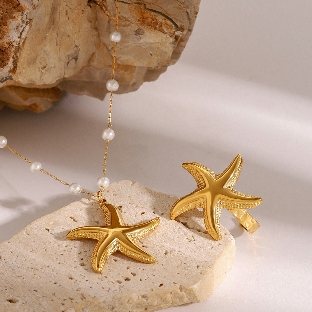 South Beach (Freo) Starfish Necklace + Ring Set